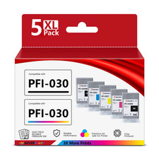 PFI-030 Ink Cartridge 55-ML (5Pcs, Matte Black,Black Cyan Magenta Yellow) picture