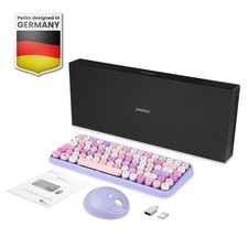 11833 Perixx Periduo-713 Purple DE Wireless Keyboard Mouse Set German QWERTZ Lil ~D~ picture
