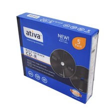 Ativa Black On Black 80-min. Recordable CD-R 5 Pack NEW SEALED picture