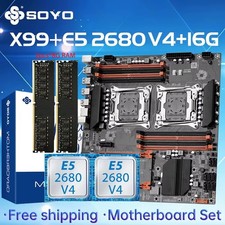 SOYO X99 Dual CPU Motherboard Kit Intel Xeon E5 2680 V4 2x8GB DDR4 LGA2011-3 picture