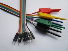 16 pcs 2.54mm Jumper Wire 1x10 pin Male to Flat Test Clip Ribbon Cable 9.5