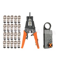 Adjustable Crimping Tool Set Kit Coaxial BNC RCA F RG59 RG6 Cable Crimper Cutter picture