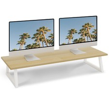 31.5 inch Dual Monitor Stand Riser for Wood & Steel Desktop Riser Organization. picture