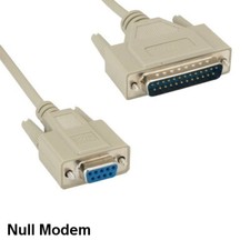 KNTK 6ft Null Modem DB9 Female to DB25 Male Cable Serial RS-232 Cross Wire picture