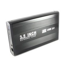 US 3.5 Inch In USB 3.0 SATA HDD Hard Drive Enclosure Case Aluminum BK picture