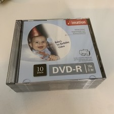 Imation DVD-R 10 Pack 16x 4.7GB White inkjet printable NEW Sealed picture