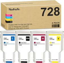 728 Ink Cartridge 4 Pack 300mL for HP DesignJet T730 T830 F9J68A F9K17A picture