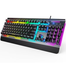 Best TECKNET Wired Gaming Keyboard, USB Computer 15-Zone RGB Illumination, IP32 picture