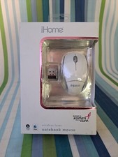 iHome Wireless Laser Notebook Mouse Susan G. Komen White & Silver NIB BIN06 picture