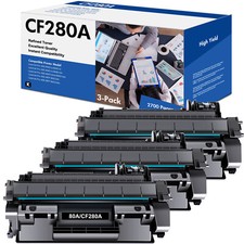 3 Pack CF280A 80A Black Toner Cartridge For HP Laserjet Pro 400 M401a Printer picture