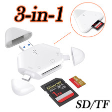 3-in-1 Memory Card Reader for iPhone/iPad, USB C and USB A Devices Support SD/TF picture