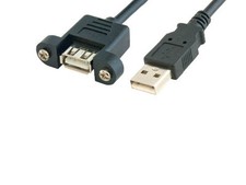 1Ft-6Ft Panel Mount USB 2.0 Extension Cable Type A Male Female Cord Sync PC MAC picture