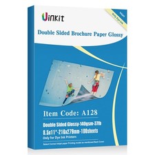 Uinkit 100 Sheets Brochure Paper Glossy Double Sided 8.5X11 Inkjet 37L picture