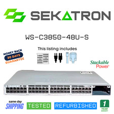♻️ Cisco WS-C3850-48U-S 48-Port Gigabit UPoE Switch w/ AC & Fan ⚡Fast Ship picture