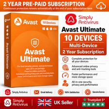 Avast ULTIMATE SUITE 2026 10 Devices 2 Years PC Mac Android iOS - 5 Min Delivery picture