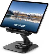 Adjustable Ipad Stand for Desk, Ultra-Slim Foldable, 360° Rotation picture