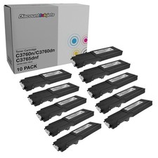 10 3318429 W8D60 for Dell C3760 BLACK Extra HY Laser Toner Cartridge C3760 C3765 picture