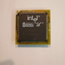 RARE INTEL 486SX 25mhz CPU Processor Ceramic Gold KU80486SX-25 Vintage SX673 picture