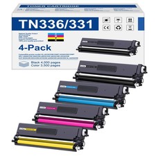 WEAREC TN336 TN331 High Yield Toner 4 Pack BK/C/M/Y Brother HL-L8350CDW L8850CDW picture
