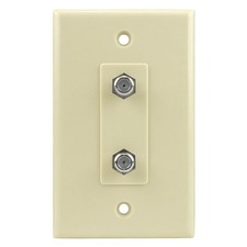 Dual F81 Coax Wall Plate Ivory Skywalker Single Gang Plate picture