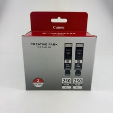 Genuine Canon 250 PGBK XL High-Yield Black Ink Cartridges 2-Pack New In Box picture