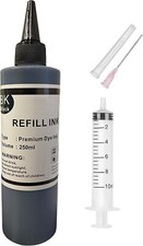 250 ml (10 oz) Premium black refill ink for all canon brother tank printers ciss picture