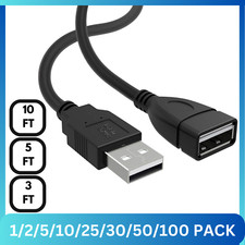 Lot USB Male to USB Female Extender Cable Short-Long 3-10 FT Extension Adapter picture