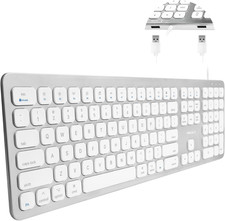 Macally Wired Keyboard for Mac with USB Ports for Mouse - Compatible Keyboard picture