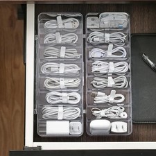 Transparent Cable Storage Box Organizer Plastic Charging Wire Data Cord Case picture