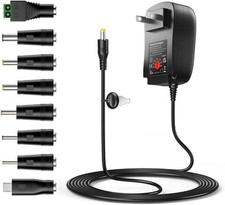 Belker 41W Universal 6V 9V 12V 15V 18V 20V 24V AC DC Adapter Power Black  picture