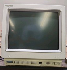 Vintage 1992 IBM 3476 InfoWindow Display Terminal CRT Monitor w/ Key & Y-Cable picture