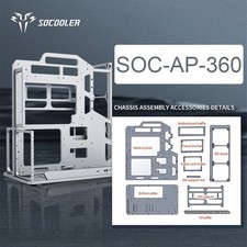 SOCOOLAR SOC-AP ATX Open Frame PC Case Full Aluminum CNC Black 360mm Bracket DIY picture
