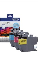 New Genuine Brother LC402 Cyan Magenta Yellow 3PK Ink Cartridges Box picture