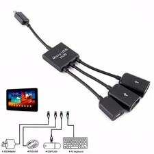 3 In 1 Micro USB OTG USB Hub Adapter Cable picture