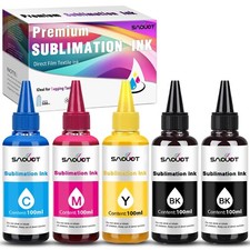 Sublimation Ink 500ML for Epson ET-4550 ET-5170 XP-4205 (5 Pack, CMY+2BK) picture