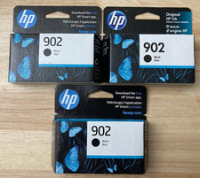 Lot of Three (3) HP 902 Black Ink Cartridges EXP 2022 2023 2025 (Factory Sealed) picture