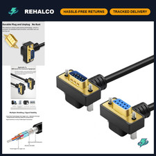 32.8ft RS232 Serial Extension Cable 9-Pin Male to Female Right Angle COM Port 10 picture