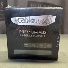 CableMod Premium ABS Laser Keycap Set - CM Black, OEM Profile, ANSI 113 Keys picture