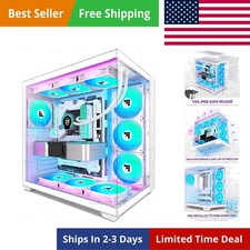 F600 PC Case - Pre-Installed 7 PWM ARGB Fan, ATX Mid-Tower Gaming PC Case, 27... picture
