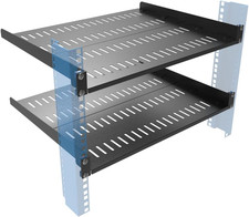 2 PCS 1U Vented Server Rack Shelf, 14-17 Inch Adjustable Universal Cantilever Ra picture