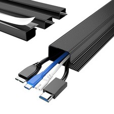 4 Pack Delamu Cable Management Under Desk- J Channel Cable Raceway, 62.8'' Co... picture
