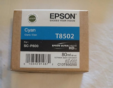 4/2021 New Sealed Genuine Epson T8502 Cyan Ultra Chrome HD Ink For SC-P800 picture