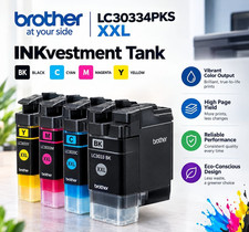 Brother INKvestment Tank LC30334PKS XXL Black Cyan Magenta Yellow Ink Cartridges picture