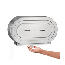 Stainless Steel Twin Jumbo Toilet Paper Dispenser Wall Mount, 9