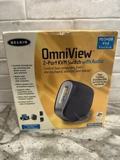Belkin OmniView 2-Port KVM Switch w/ Audio PS/2 USB VGA SOHO F1DS102T PC MAC picture
