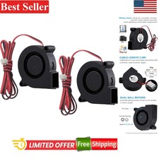 50mm 5015 Blower Fan 12V 2-Pack for 3D Printer Humidifier PC Cooling picture