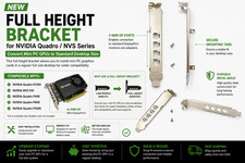 NEW Full Height Bracket for NVIDIA Quadro RTX K1200 T1000 P400 P600 P1000 4mDP picture