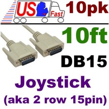 Lot10pcs 10ft Joystick/Midi Sound Card/Game Port DB15 pin Male~M Cable/Cord/Wire picture