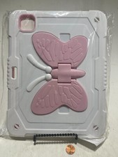 Shockproof White/Pink Butterfly Stand Case Cover For iPad Pro 11-inch (M4) 2024 picture