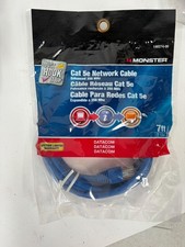 Monster Cat5e Ethernet Network Cable 7ft Blue Enhanced 350MHz RJ45 picture